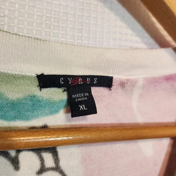 CYRUS Sweater Womens Bright Multicolor Floral Lightweight Summer Cardigan XL - Picture 6 of 9